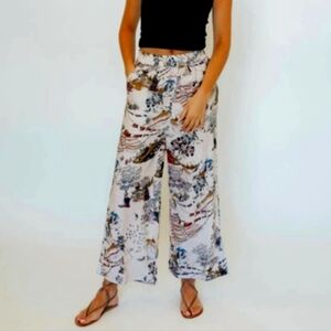 Chufy Kathmandu Heights Floral Samurai Japanese Linen Pants S